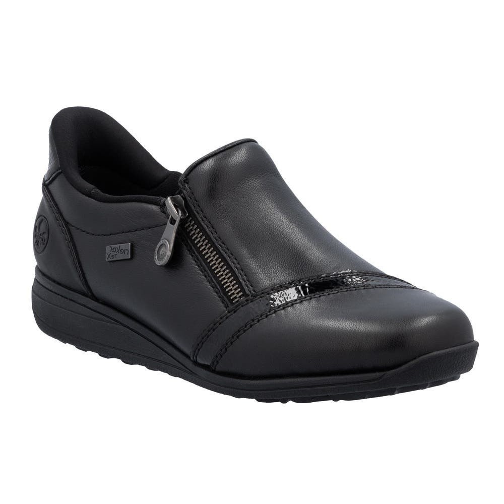 Rieker Black Leather Donna 47264 Antistress Comfort Shoes EU 39 Us 8 Extra Wide